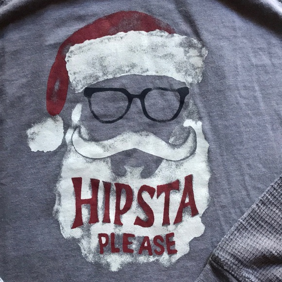 NEW “Hipsta please”  Christmas Santa burnout shirt - Picture 2 of 9